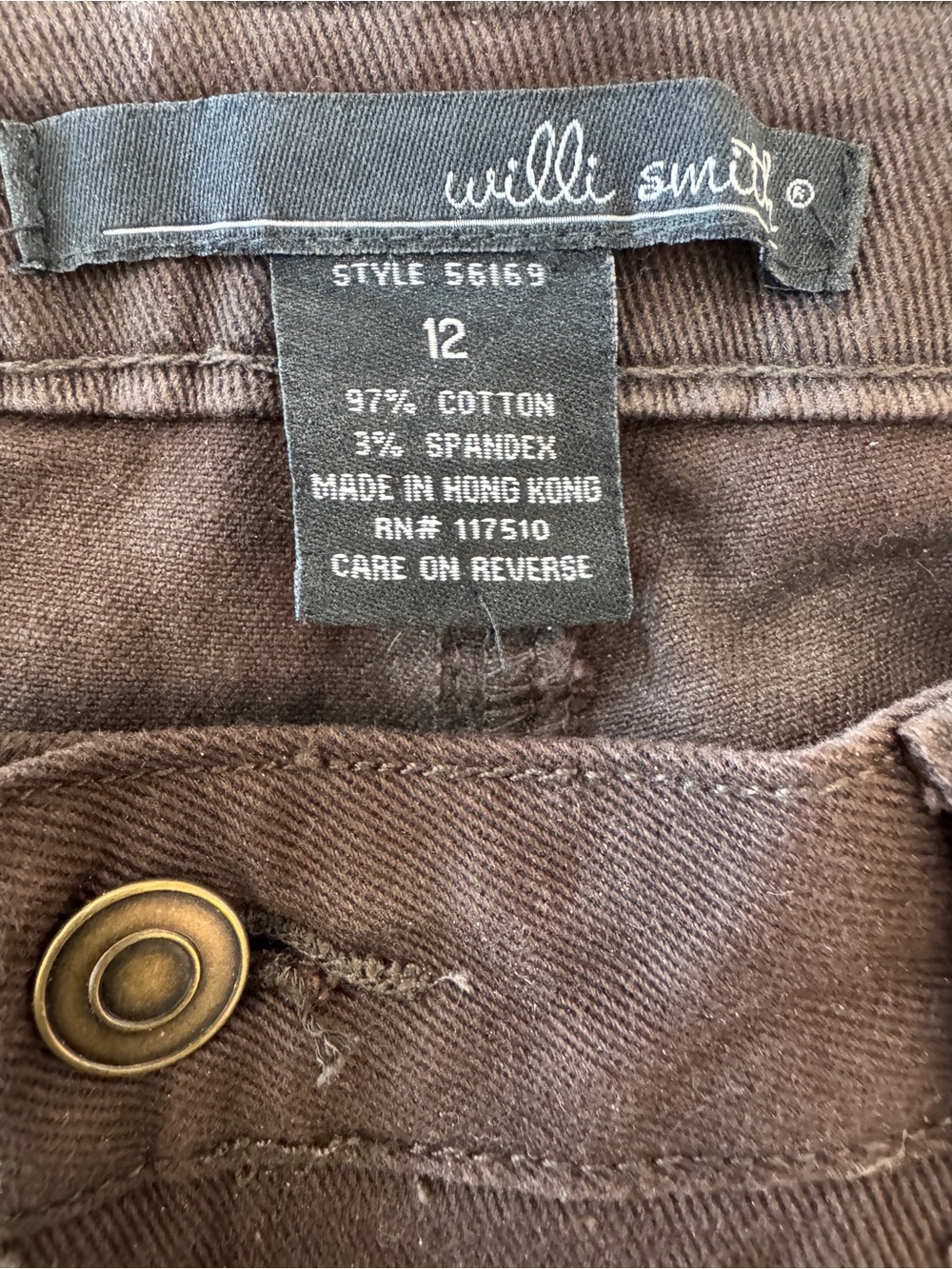Willi Smith Brown Embroidered Wide-Leg Pants - Picture 3 of 4